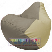 Бескаркасное кресло мешок Груша Г2.3-0210 (светло-серый, светло-бежевый)